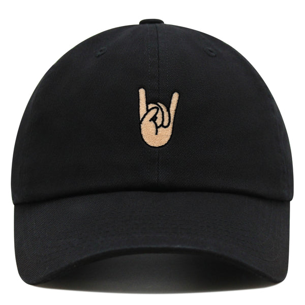 Rock and Roll Premium Dad Hat Embroidered Baseball Cap Hand Sign Peace