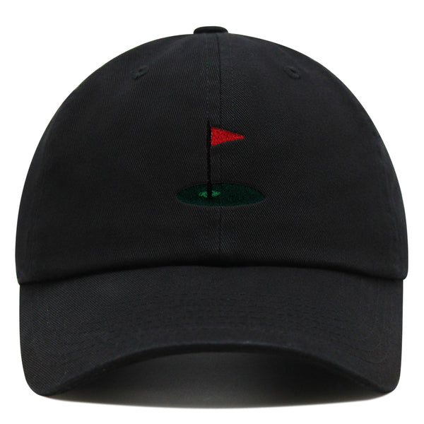 Golf Cup Premium Dad Hat Embroidered Baseball Cap Golf Ball Hole Flagstick Pin