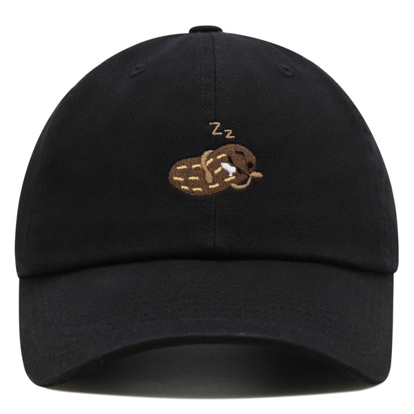 Sleeping Peanut Premium Dad Hat Embroidered Baseball Cap Foodie Funny