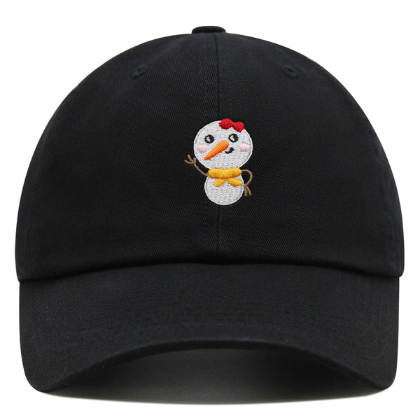 Snowman Premium Dad Hat Embroidered Baseball Cap Winter Snow