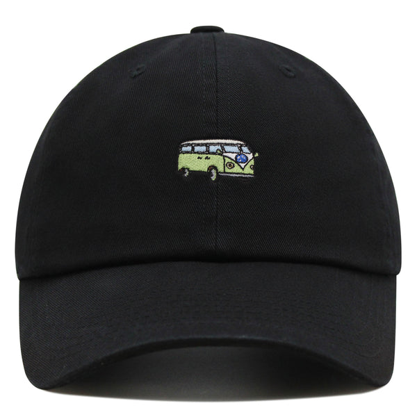 Hippie Bus Premium Dad Hat Embroidered Baseball Cap Surfing RV