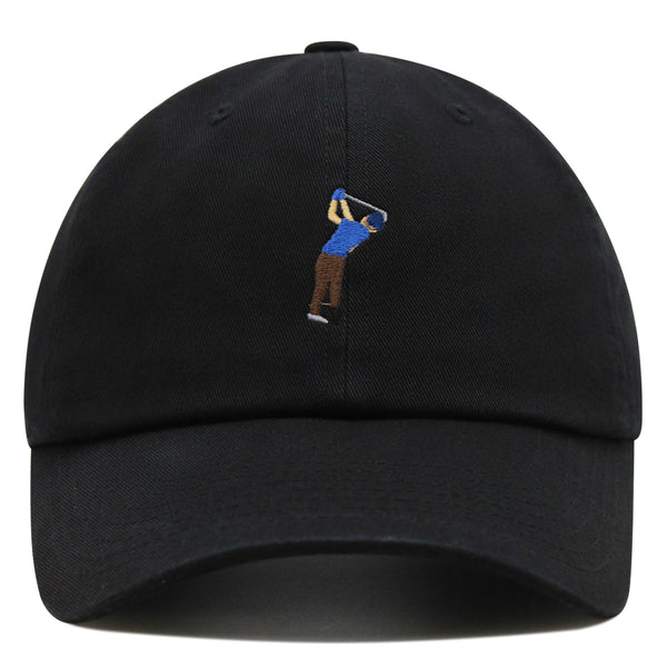 Golfer Premium Dad Hat Embroidered Baseball Cap Gold Swing