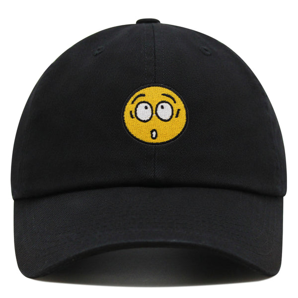 Surprised Face Emoji Premium Dad Hat Embroidered Baseball Cap Silly