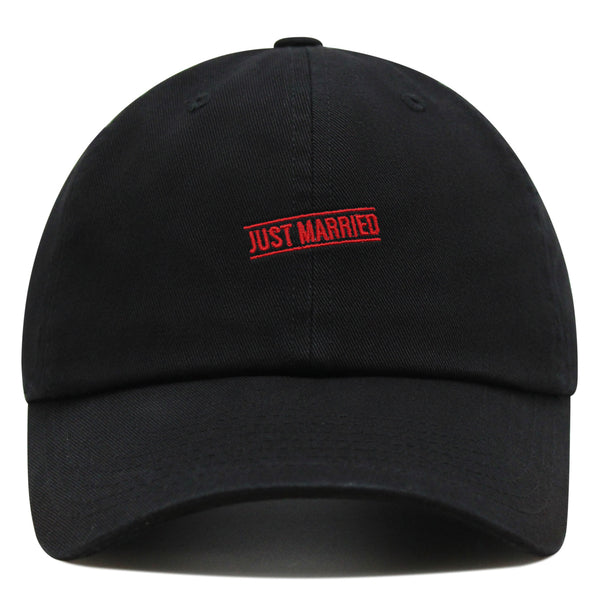 Just Married Premium Dad Hat Embroidered Baseball Cap Stamp