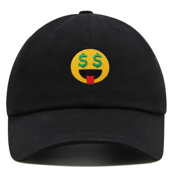 Money Eyes Emoji Premium Dad Hat Embroidered Baseball Cap Funny