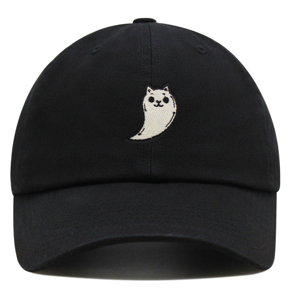 Ghost Cat  Premium Dad Hat Embroidered Baseball Cap Cute