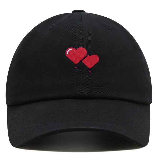 Heart Balloon Premium Dad Hat Embroidered Baseball Cap Red Ballon