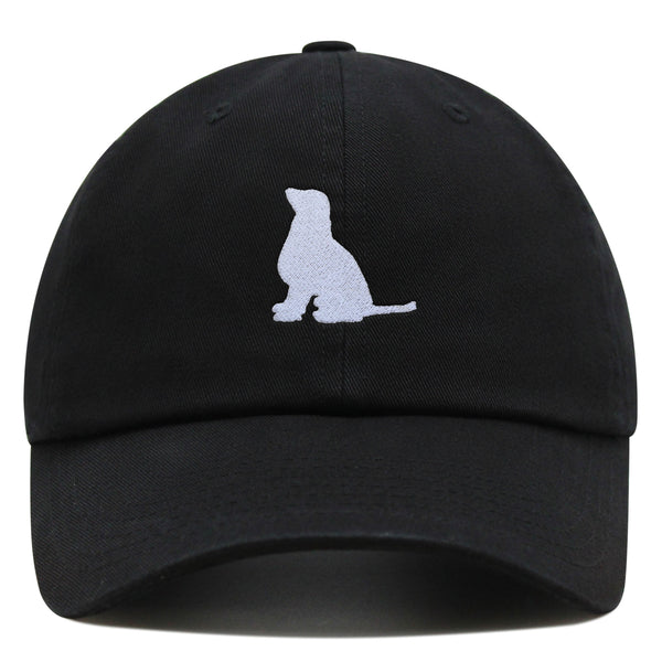 Golden Retriever Silhouette Premium Dad Hat Embroidered Cotton Baseball Cap Outline