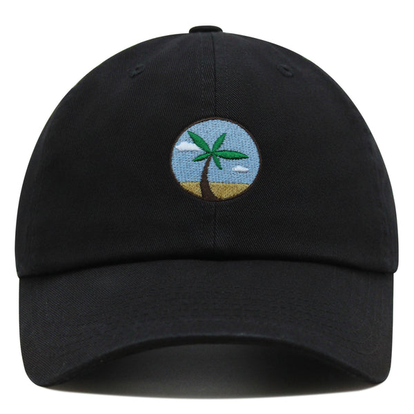 Oasis Palm Tree Premium Dad Hat Embroidered Cotton Baseball Cap