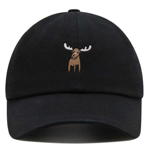 Cute Moose Premium Dad Hat Embroidered Cotton Baseball Cap Animal