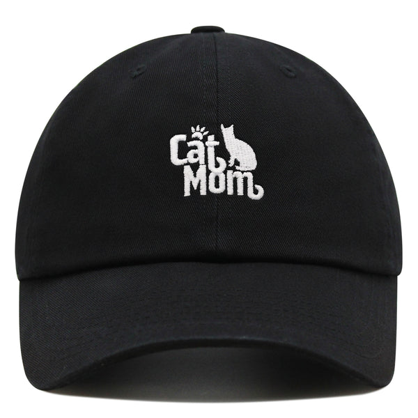 Cat Mom Premium Dad Hat Embroidered Cotton Baseball Cap Silhouette