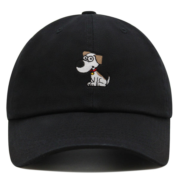 Dog with Red Collar Premium Dad Hat Embroidered Cotton Baseball Cap Cartoon Puppy