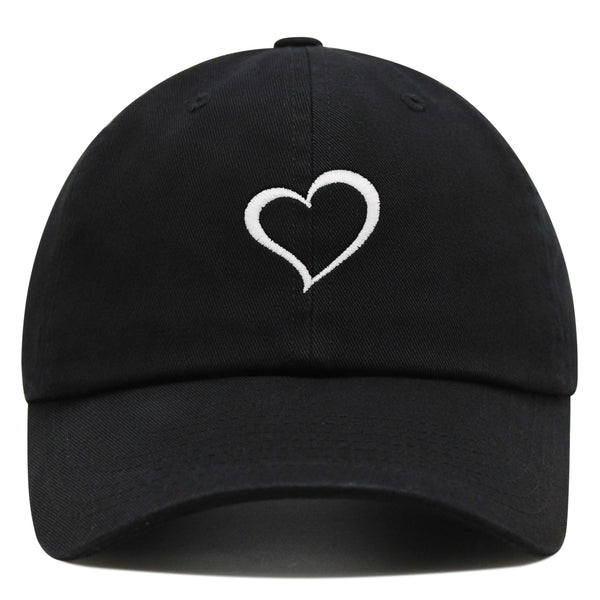 Modern Heart Premium Dad Hat Embroidered Cotton Baseball Cap White Love