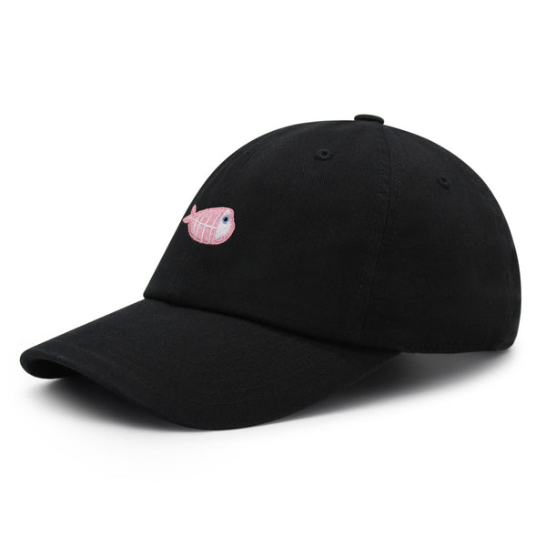 Fishbone Premium Dad Hat Embroidered Baseball Cap Pink Bone