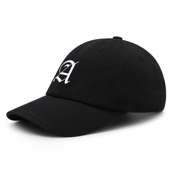 Old English Letter A Premium Dad Hat Embroidered Cotton Baseball Cap English Alphabet