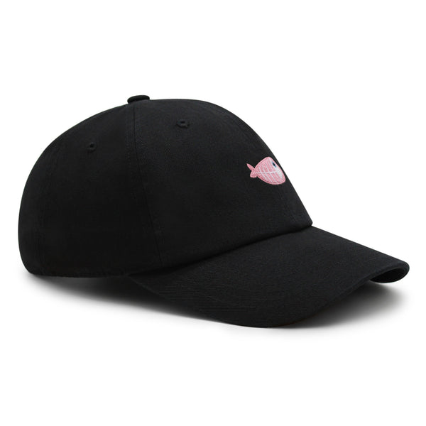 Fishbone Premium Dad Hat Embroidered Baseball Cap Pink Bone