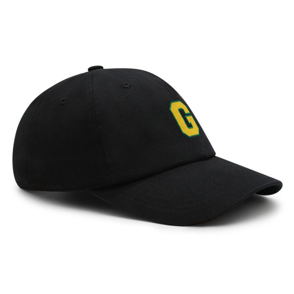 Initial G College Letter Premium Dad Hat Embroidered Cotton Baseball Cap Yellow Alphabet