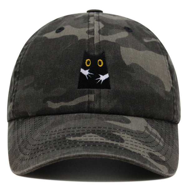 Hugs Premium Dad Hat Embroidered Baseball Cap Black Cat Mom