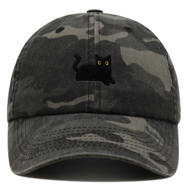 Black Cat Premium Dad Hat Embroidered Baseball Cap Cat Mom