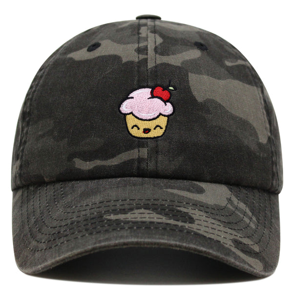 Happy Cupcake Premium Dad Hat Embroidered Baseball Cap Muffin Sweet