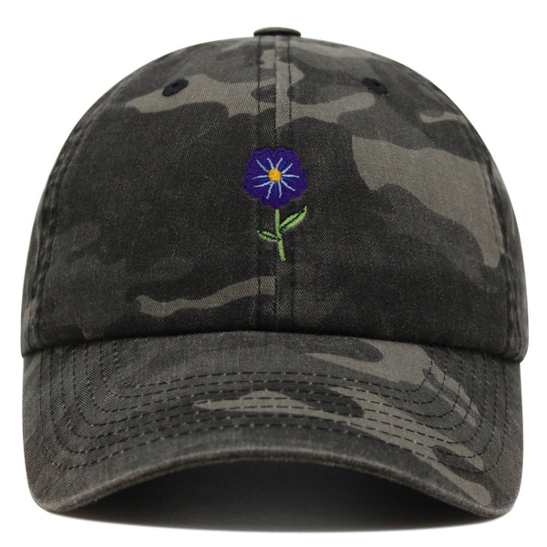 Flower Premium Dad Hat Embroidered Baseball Cap Floral Purple