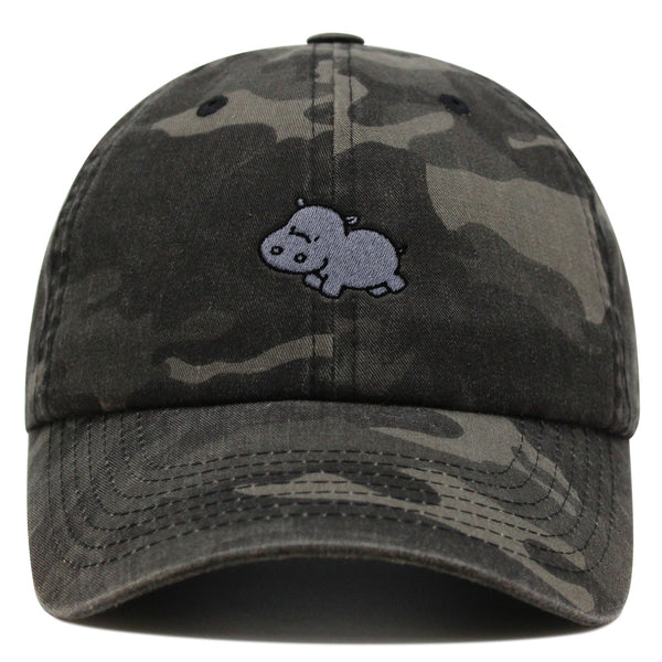 Cute Hippo Premium Dad Hat Embroidered Baseball Cap Hippopotamus Zoo