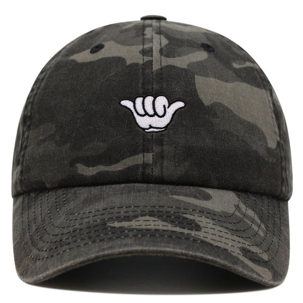 Shaka Cartoon Premium Dad Hat Embroidered Baseball Cap Surfing San Diego