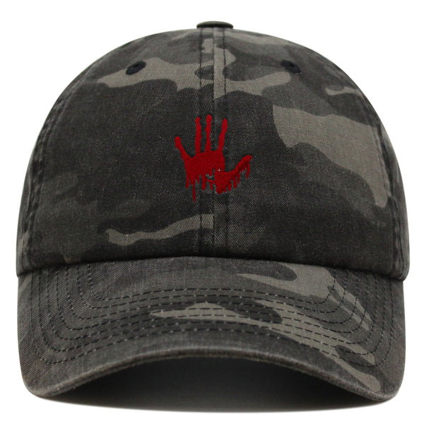 Bloody Hand Premium Dad Hat Embroidered Baseball Cap Horror