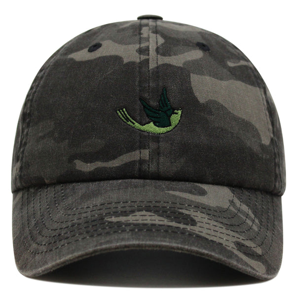 Green Bird Premium Dad Hat Embroidered Baseball Cap Nature Animal