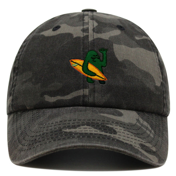 Hola Premium Dad Hat Embroidered Baseball Cap Surfing Green