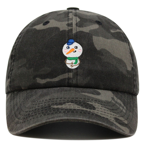 Snowman Premium Dad Hat Embroidered Baseball Cap Cute Winter