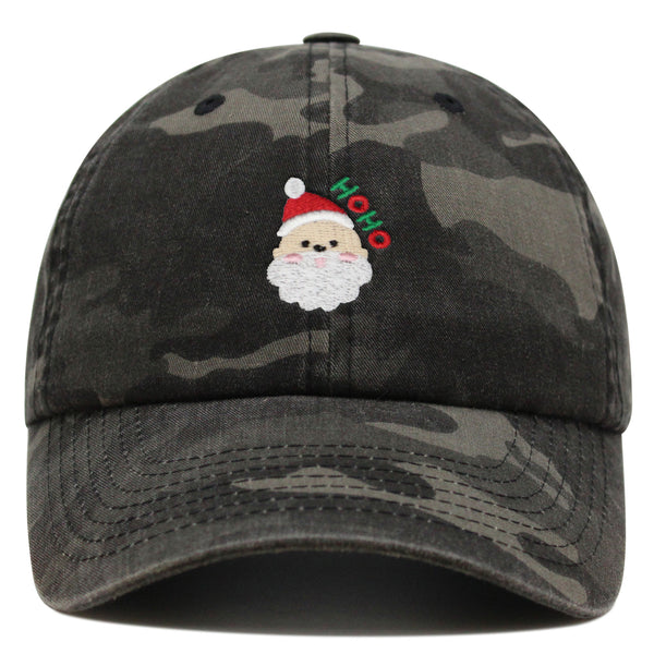 Santa Claus Face Premium Dad Hat Embroidered Baseball Cap Christmas Gift