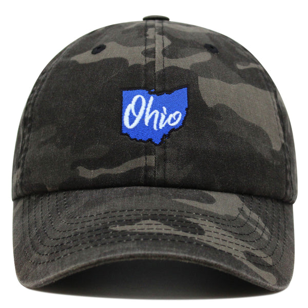 Ohio State Premium Dad Hat Embroidered Cotton Baseball Cap Map