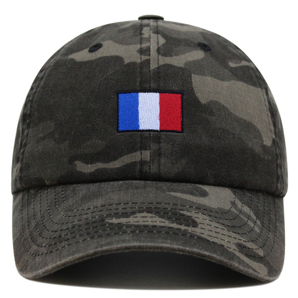 France Flag Premium Dad Hat Embroidered Cotton Baseball Cap Soccer