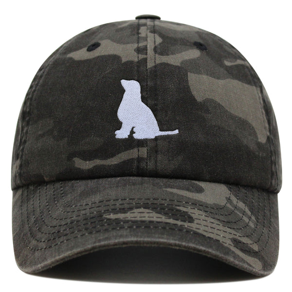 Golden Retriever Silhouette Premium Dad Hat Embroidered Cotton Baseball Cap Outline