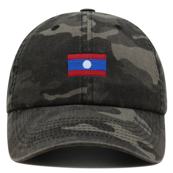 Laos Flag Premium Dad Hat Embroidered Cotton Baseball Cap Country Flag Series