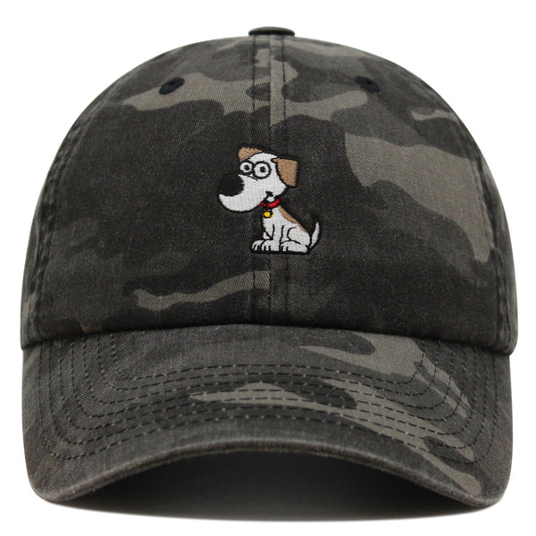 Dog with Red Collar Premium Dad Hat Embroidered Cotton Baseball Cap Cartoon Puppy