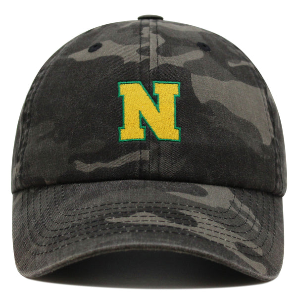 Initial N College Letter Premium Dad Hat Embroidered Cotton Baseball Cap Yellow Alphabet