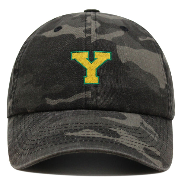 Initial Y College Letter Premium Dad Hat Embroidered Cotton Baseball Cap Yellow Alphabet