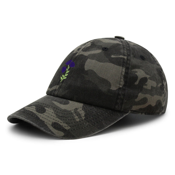 Purple flower Premium Dad Hat Embroidered Baseball Cap Purple Floral