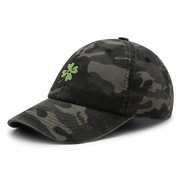 Clover Premium Dad Hat Embroidered Baseball Cap Lucky Flower