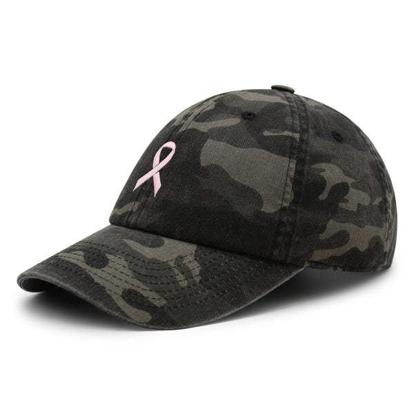 Pink Ribbon Premium Dad Hat Embroidered Baseball Cap Breast Cancer