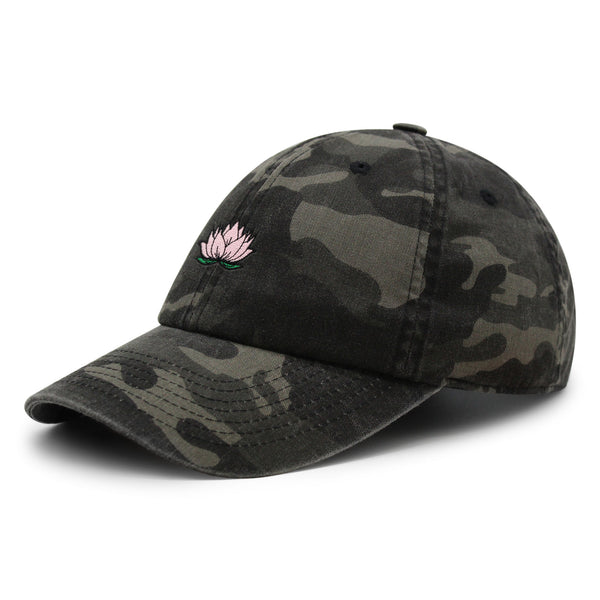 Lotus Flower Premium Dad Hat Embroidered Baseball Cap Pond