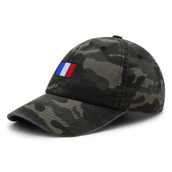 France Flag Premium Dad Hat Embroidered Cotton Baseball Cap Soccer