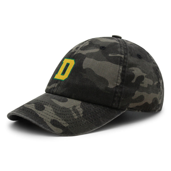 Initial D College Letter Premium Dad Hat Embroidered Cotton Baseball Cap Yellow Alphabet