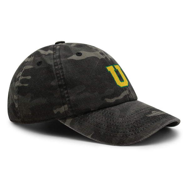 Initial U College Letter Premium Dad Hat Embroidered Cotton Baseball Cap Yellow Alphabet