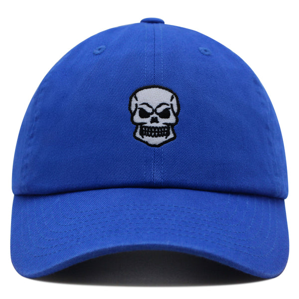 Skull Front View Premium Dad Hat Embroidered Baseball Cap Grunge