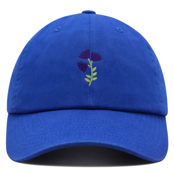 Purple flower Premium Dad Hat Embroidered Baseball Cap Purple Floral