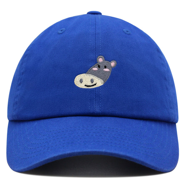 Cute Hippo Face Premium Dad Hat Embroidered Baseball Cap Zoo Hippopotamus