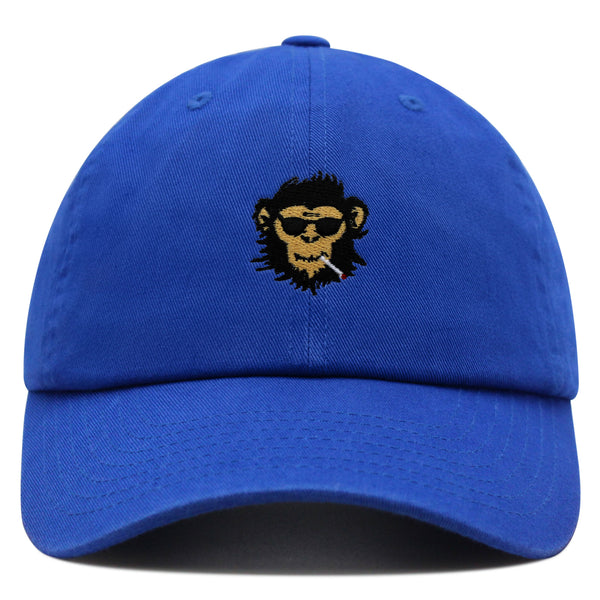 Smoking Monkey Premium Dad Hat Embroidered Baseball Cap Wild Animal Funny